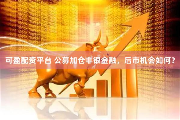 可盈配资平台 公募加仓非银金融，后市机会如何？