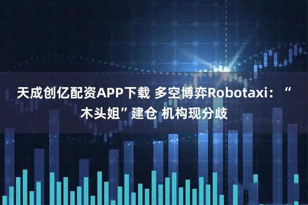 天成创亿配资APP下载 多空博弈Robotaxi：“木头姐”建仓 机构现分歧